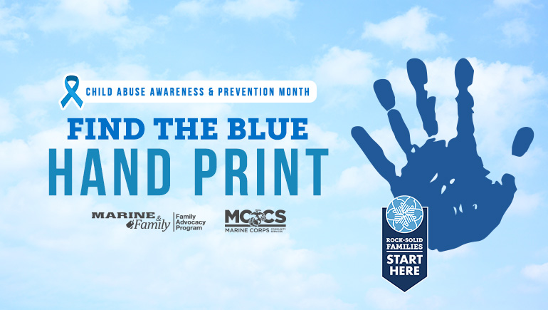 Child Abuse Awareness & Prevention Month: Find the Blue Hand Print
