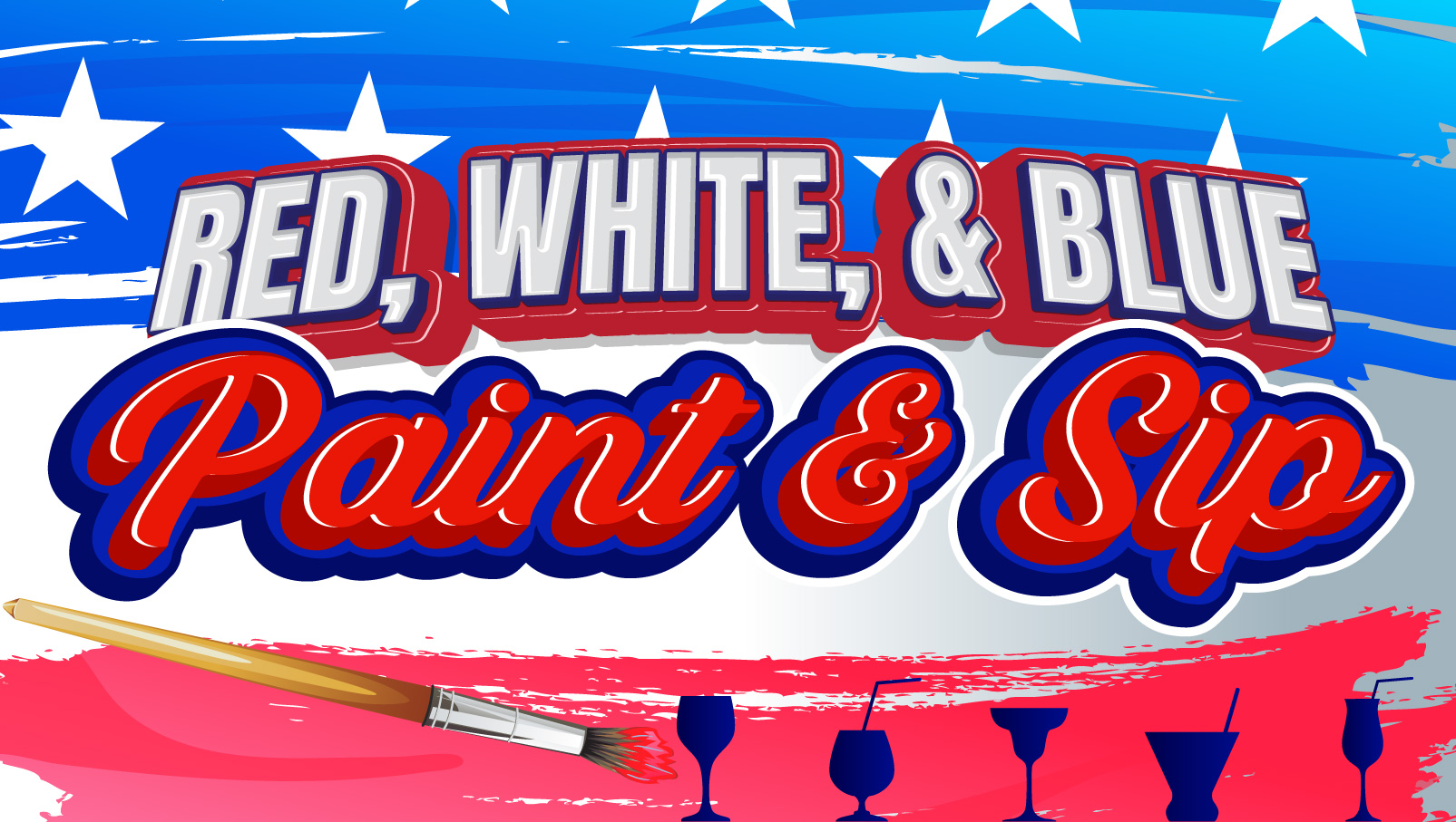Red, White, and Blue Paint & Sip